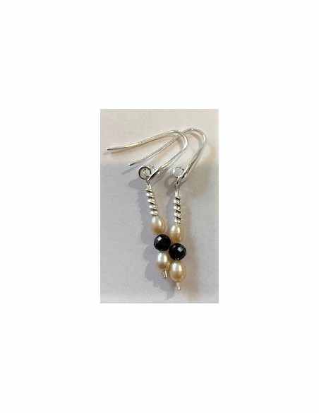 Spinelle noire, perles boucles