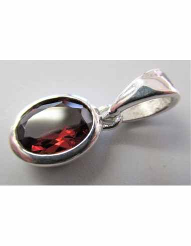 Grenat pendentif argent