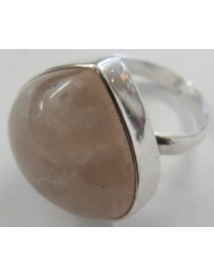 Quartz rose argent bague 2