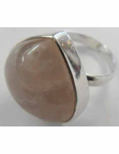 Quartz rose argent bague