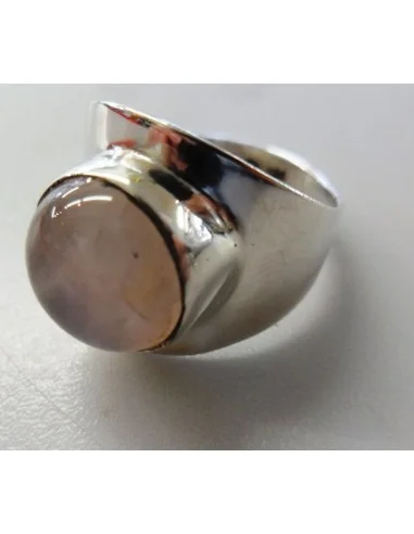 Quartz rose bague argent