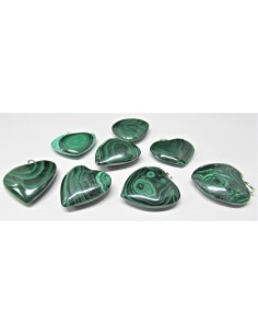 Pendentif coeur Malachite 12 à 20mm 2
