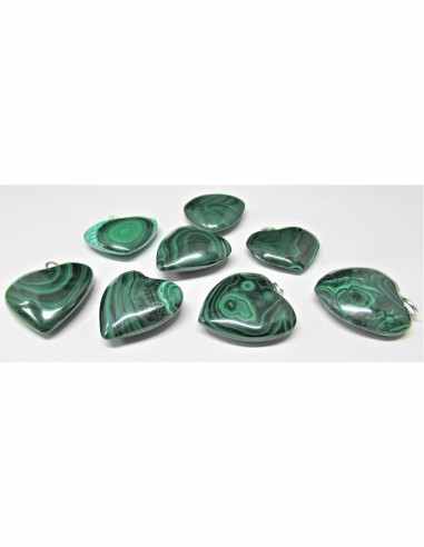 Pendentif coeur Malachite 12 à 20mm