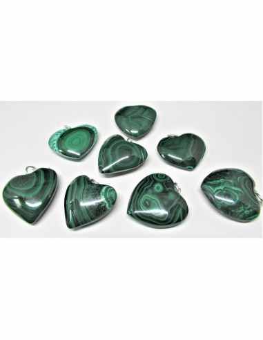 Pendentif coeur Malachite 12 à 20mm