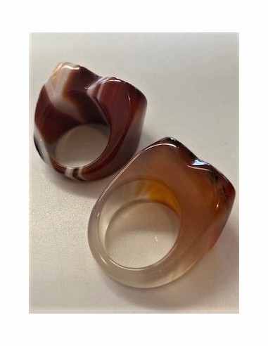 Bague coeur agates