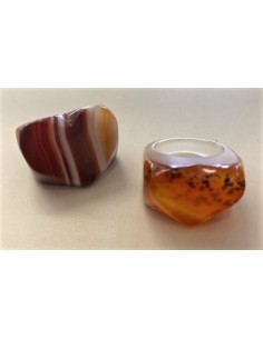 Bague coeur agates