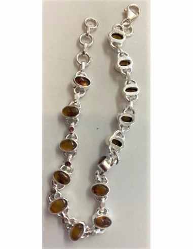 Bracelet ambres montees en argent