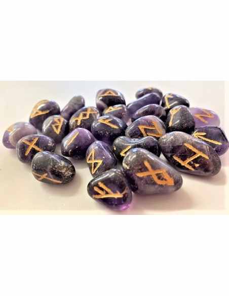 Runes divinatoires en pierre naturelle - Améthyste