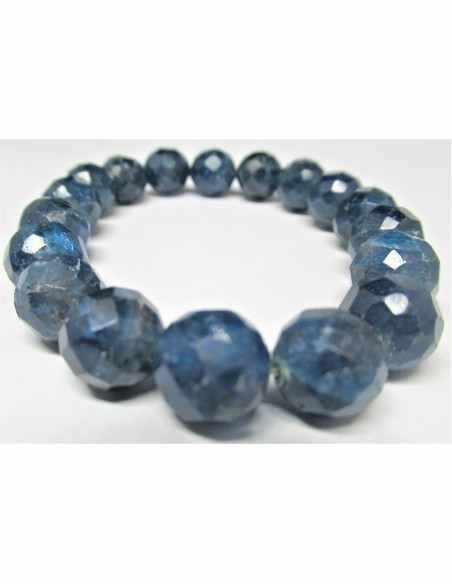 Apatite bleue 10MM facettees bracelet
