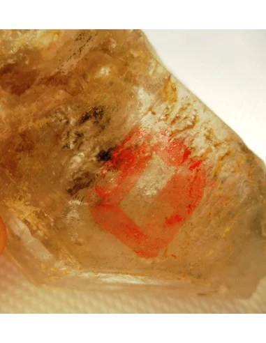 Quartz sceptre bipointé avec goutte d'eau