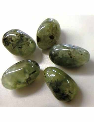 Phrénite polis percé pendentif