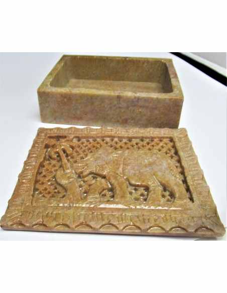 Boite steatite Elephant