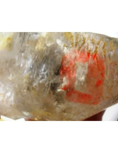 Quartz sceptre bipointé avec goutte d'eau