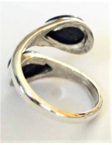 Bague pierre monté en argent reglable