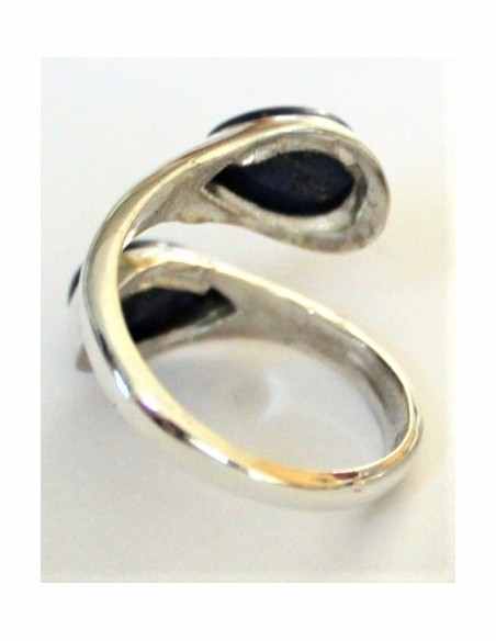 Bague pierre monté en argent reglable