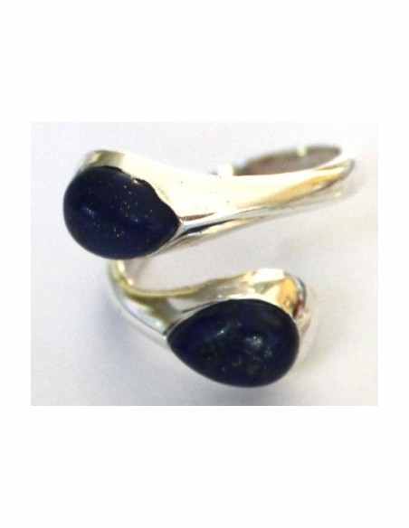 Bague pierre monté en argent reglable