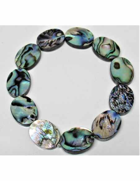 Nacre bleue ovale opalisee bracelet