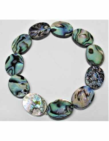 Nacre bleue ovale opalisee bracelet
