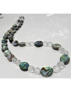 Collier Nacre opalisee bleue perles