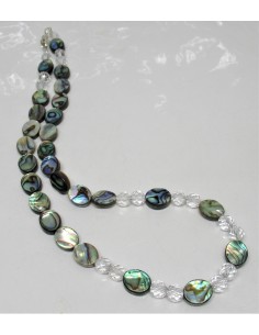 Collier Nacre opalisee bleue perles 2