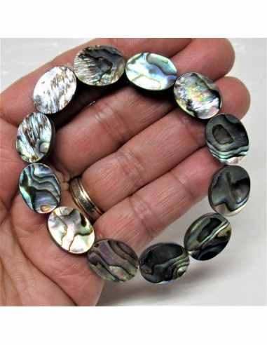 Nacre bleue ovale opalisee bracelet