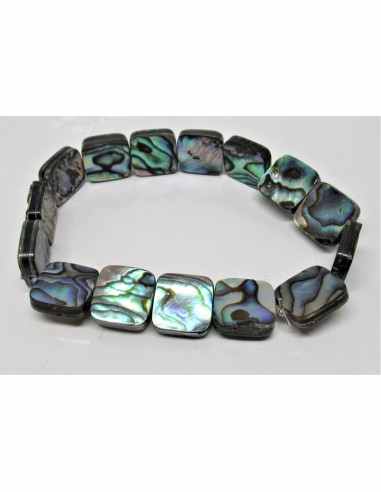 Nacre bleue ovale opalisee bracelet