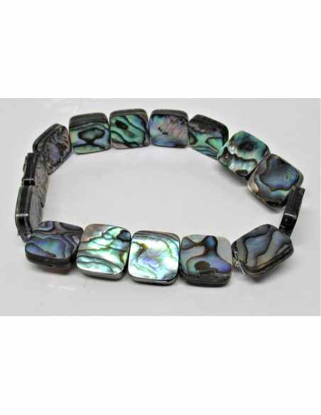 Nacre bleue ovale opalisee bracelet