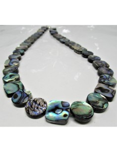 Collier Nacre opalisee carrees et rondes