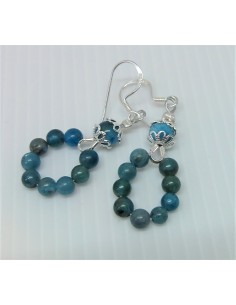Boucles apatite bleue argent