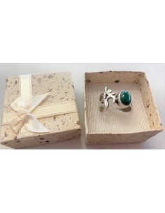 Bague OM argent malachite