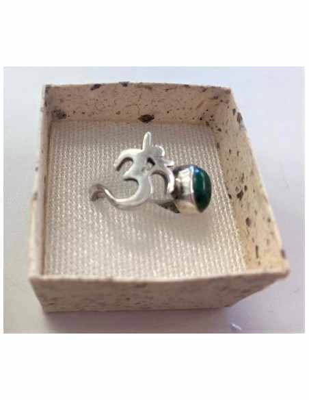 Bague OM argent malachite Bague OM argent malachite
