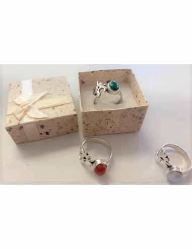Bague OM argent malachite