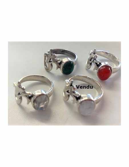 Bague OM argent malachite Bague OM argent malachite