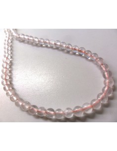 Quartz rose collier élastique 40cm 2