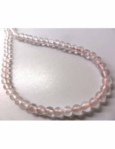 Quartz rose collier élastique 40cm