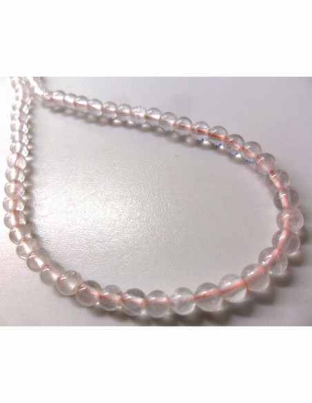 Quartz rose collier élastique 40cm