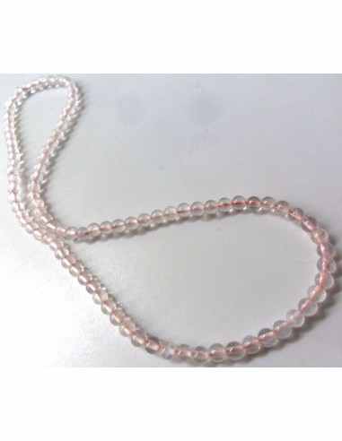 Quartz rose collier élastique 40cm