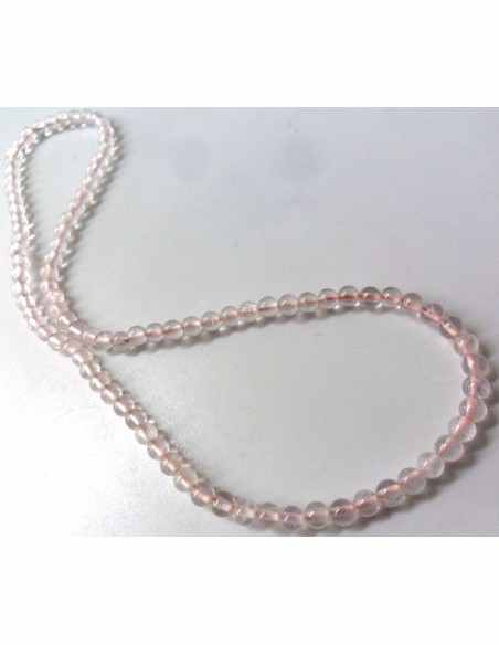 Quartz rose collier élastique 40cm