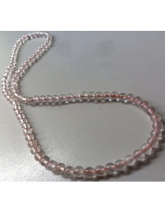 Quartz rose collier élastique 40cm