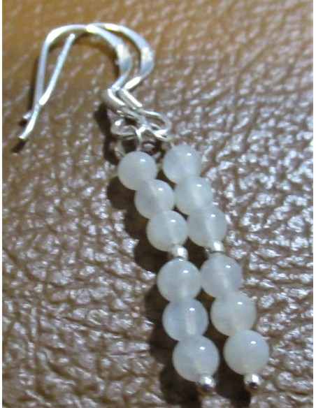 Boucles pierre de lune argent