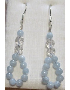 Aigue marine boucles d oreilles 4mm