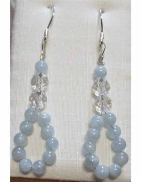 Aigue marine boucles d oreilles 4mm