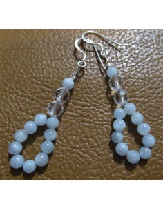 Aigue marine boucles d oreilles 4mm 2