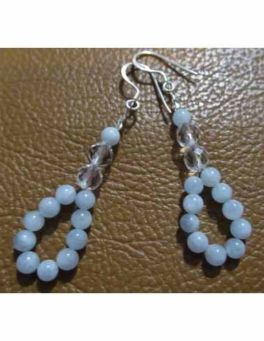 Aigue marine boucles d oreilles 4mm