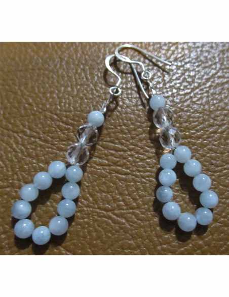 Aigue marine boucles d oreilles 4mm