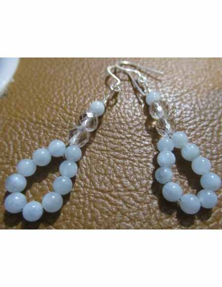 Aigue marine boucles d oreilles 4mm