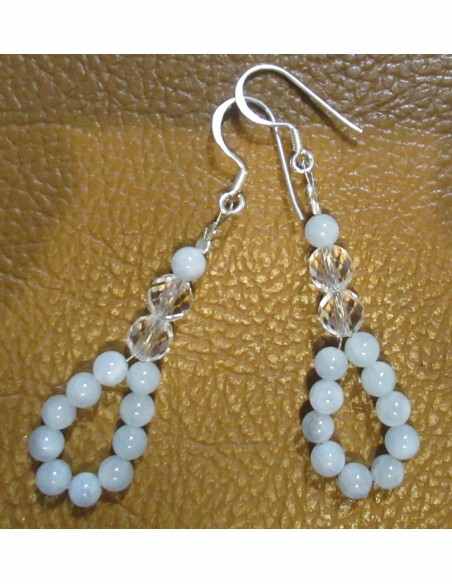 Aigue marine boucles d oreilles 4mm