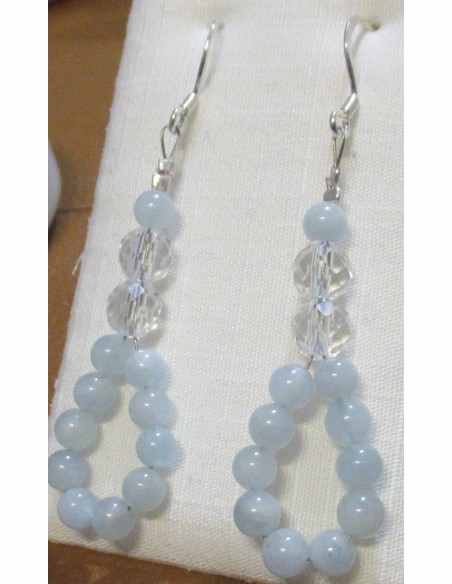 Aigue marine boucles d oreilles 4mm