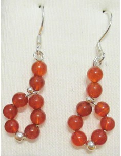 Cornaline boucles oreilles montées en argent 2