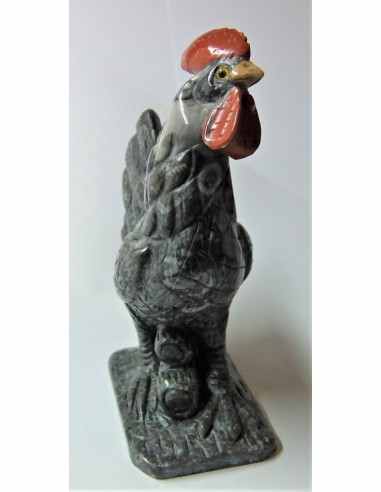 Coq en pierre jaspe paviot